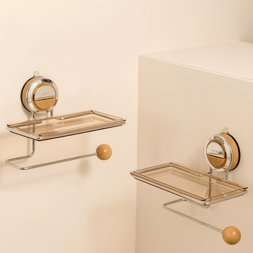 Wall-Mounted Stainless Steel Toilet Paper Dispenser with Self-Adhesive