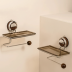 Wall-Mounted Stainless Steel Toilet Paper Dispenser with Self-Adhesive