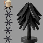 Folding Wooden Trivet Set with Tree Pattern - Heat Resistant Kitchen Accessory