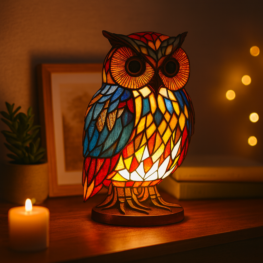 Decorative Light with Stained Glass Effect - Animal Table Lamp
