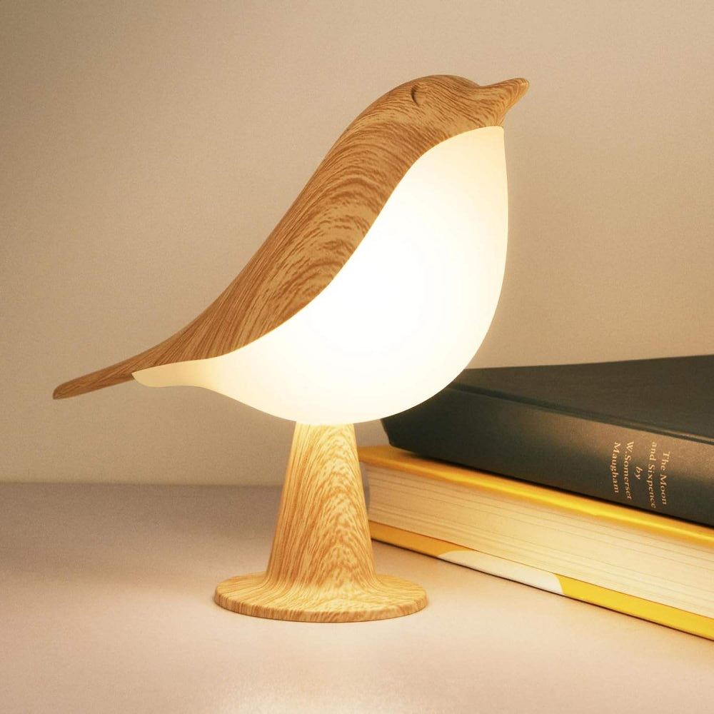 Rechargeable Wooden Accent Light - Bird-Shaped Table Lamp