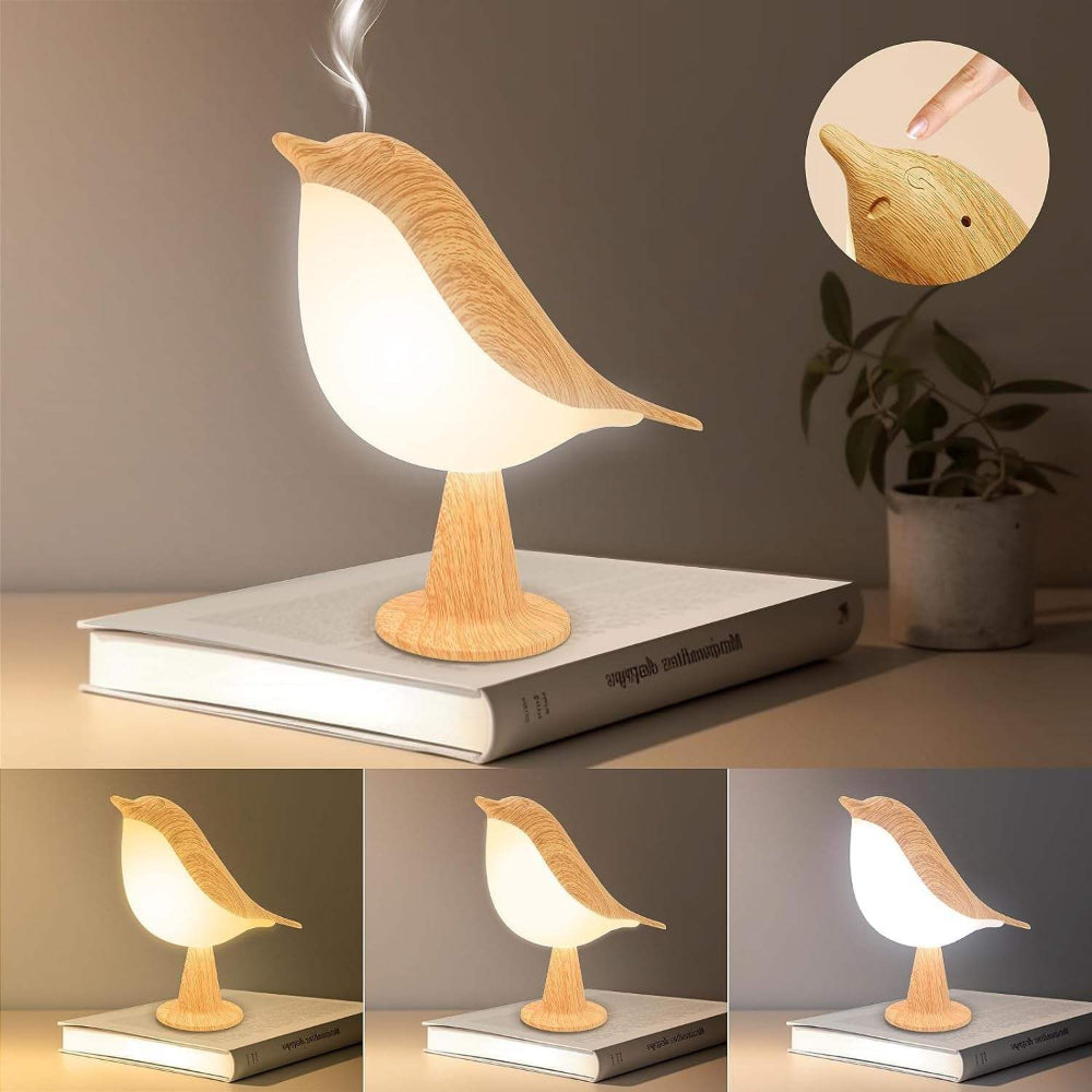 Rechargeable Wooden Accent Light - Bird-Shaped Table Lamp