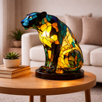LED Accent Table Lamp in Stained Glass Animal Design
