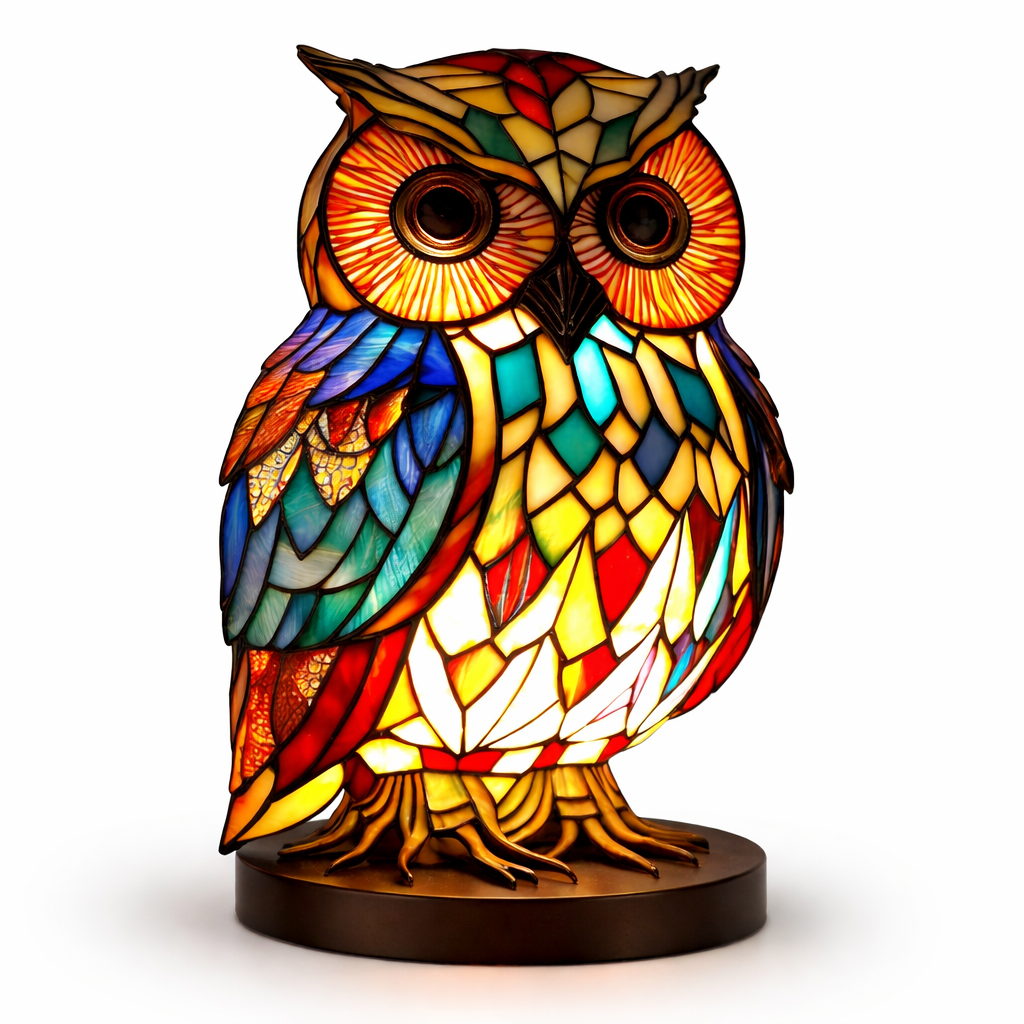 LED Accent Table Lamp in Stained Glass Animal Design