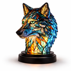 LED Accent Light in Stained Glass Animal Design Table Lamp