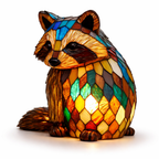 LED Accent Table Lamp in Stained Glass Animal Design