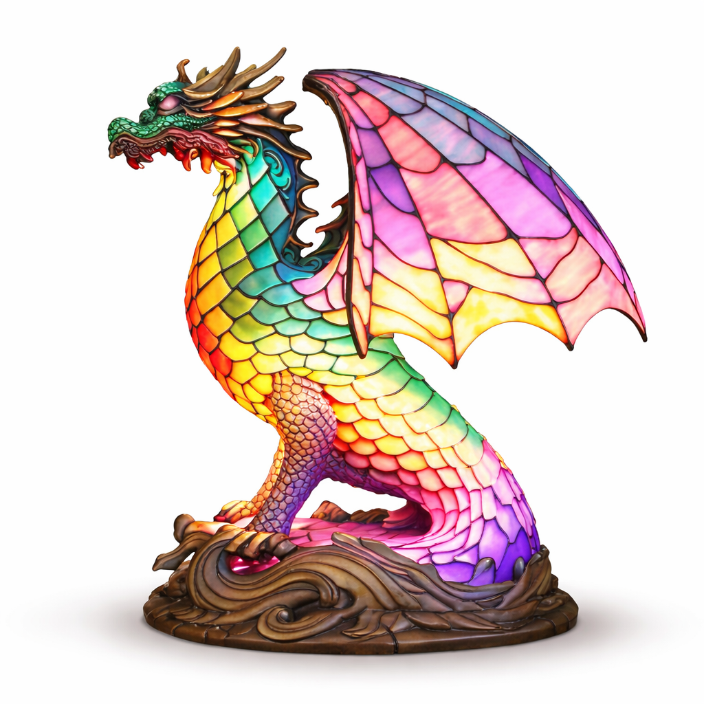 LED Accent Table Lamp in Stained Glass Animal Design