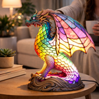 LED Accent Table Lamp in Stained Glass Animal Design