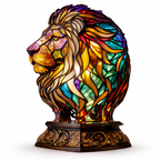 LED Animal Accent Light Table Lamp with Stained Glass for Bedroom