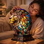 LED Accent Table Lamp in Stained Glass Animal Design