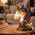 LED Accent Table Lamp in Stained Glass Animal Design