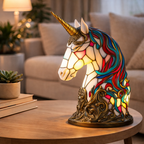 LED Accent Table Lamp in Stained Glass Animal Design