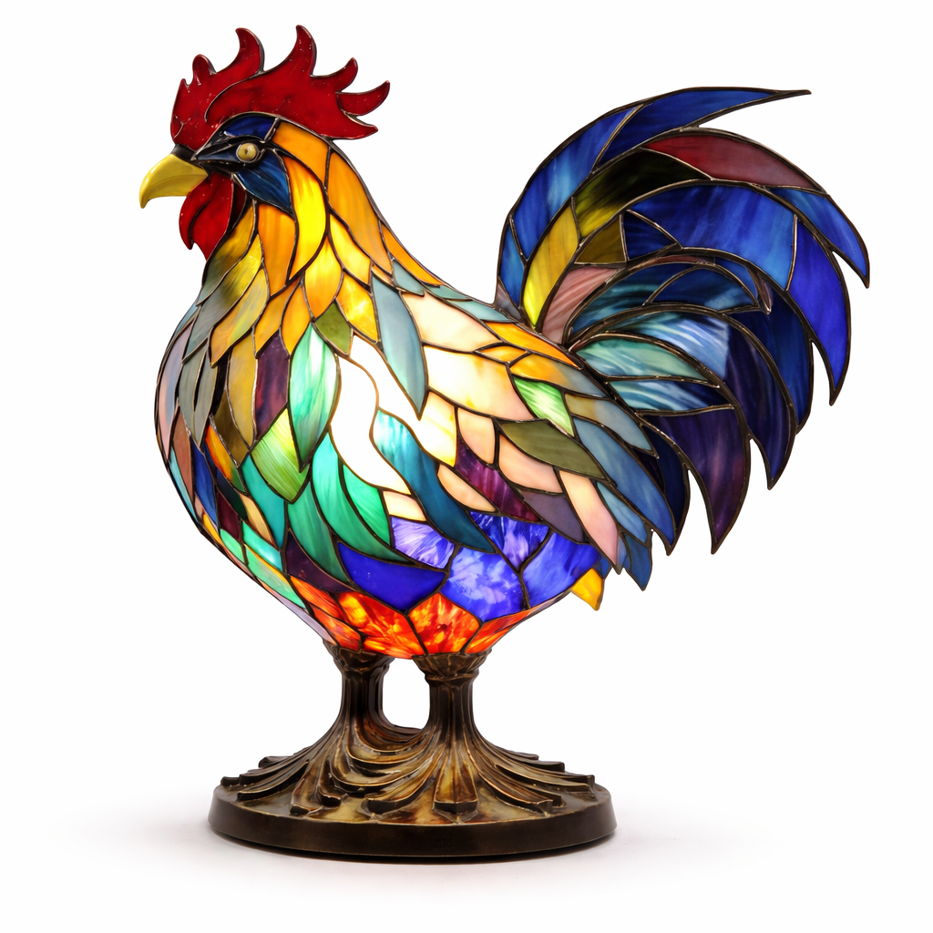 LED Accent Table Lamp in Stained Glass Animal Design