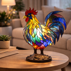 LED Accent Table Lamp in Stained Glass Animal Design