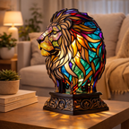 LED Accent Table Lamp in Stained Glass Animal Design