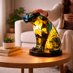 LED Animal Accent Light Table Lamp with Stained Glass for Bedroom