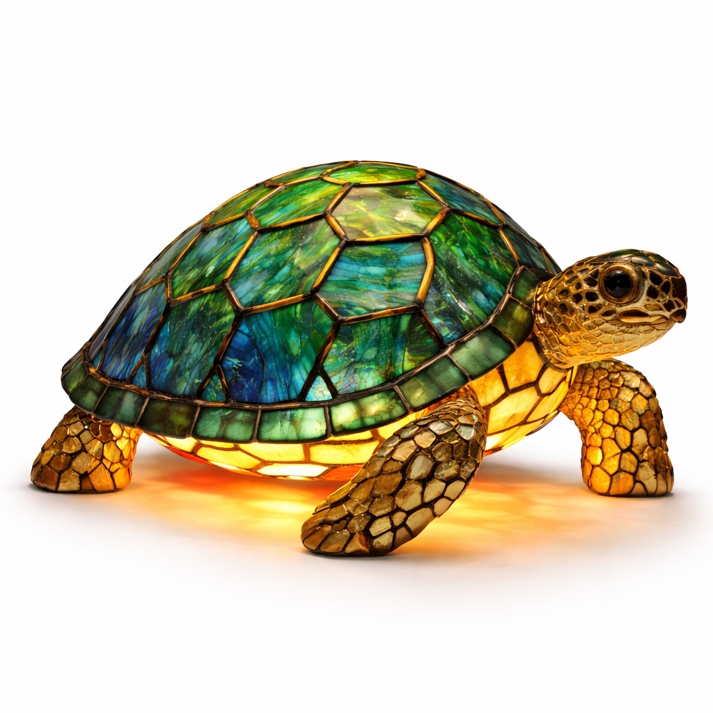 LED Accent Table Lamp in Stained Glass Animal Design
