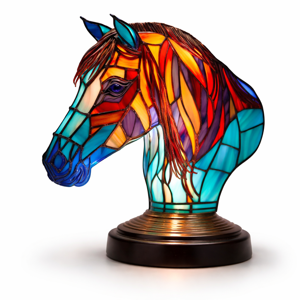 LED Accent Table Lamp in Stained Glass Animal Design
