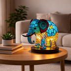 LED Accent Table Lamp in Stained Glass Animal Design