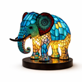 LED Accent Light in Stained Glass Animal Design Table Lamp