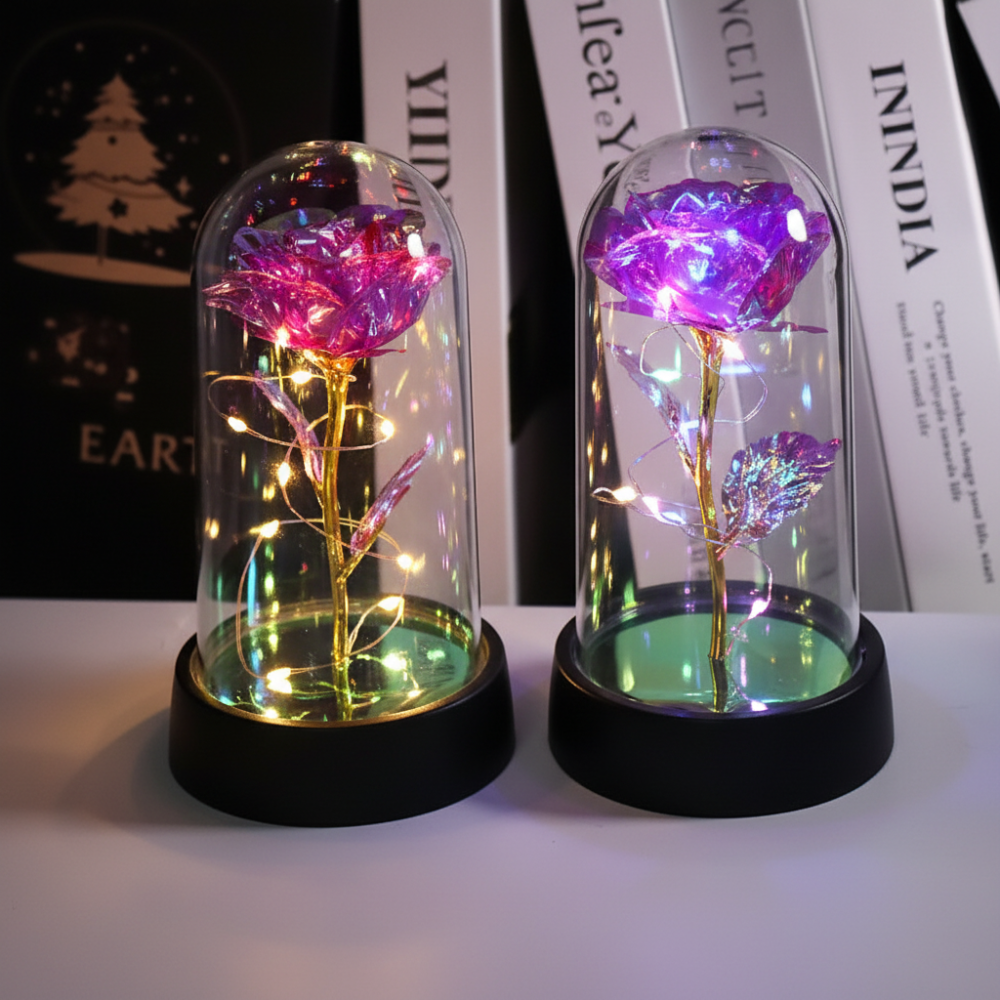 Decorative Dome Night Light - LED Rose Lamp Gift