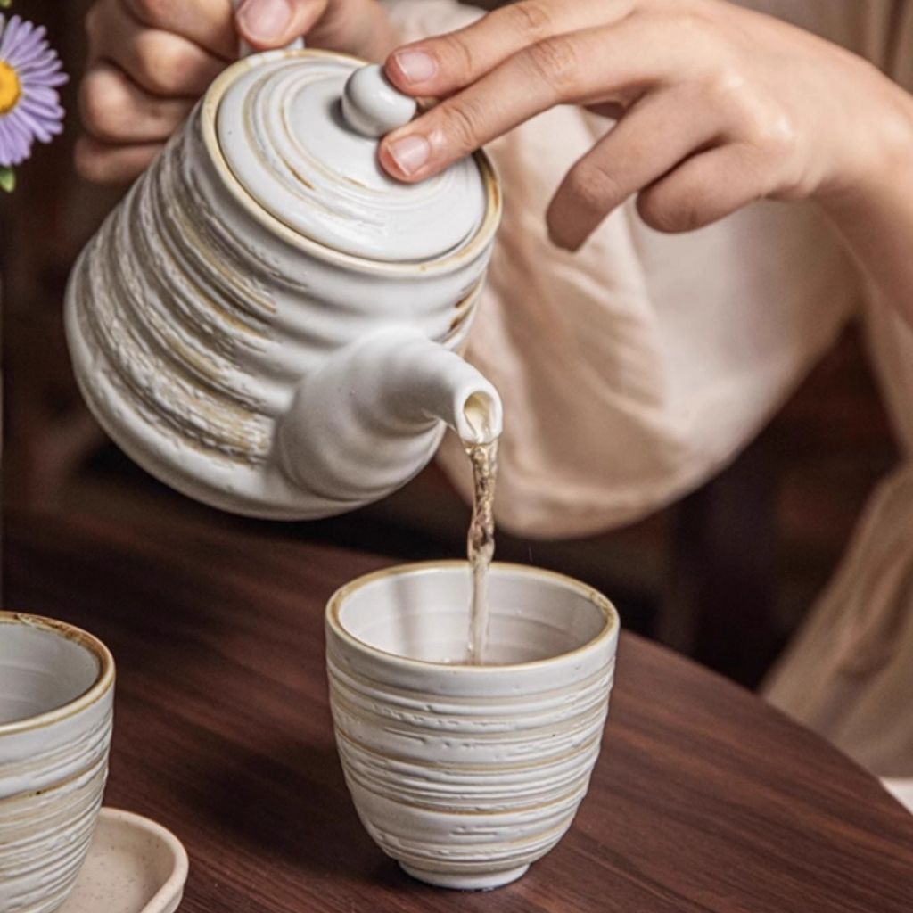 ScandiCharm Handcrafted Ceramic Tea Service Set
