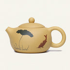 Artisan Crafted Clay Teapot with Hand-Painted Design