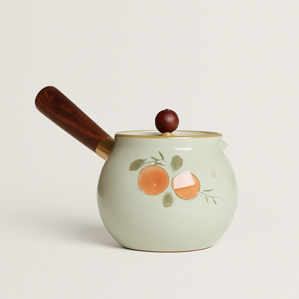 Artisan Crafted Ceramic Teapot with Crackle Finish