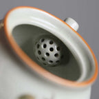 Artisan Crafted Ceramic Teapot with Crackle Finish