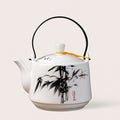Artisan Kaolin Ceramic Teapot with Built-In Strainer
