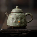 Artisan Stoneware Teapot with Vintage Moss Finish
