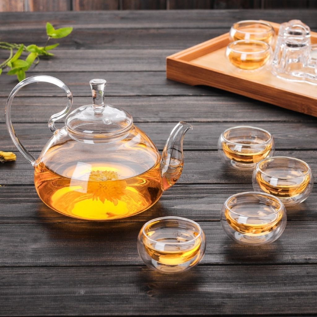 Luxe Blooming Glass Teapot for Perfect Brews