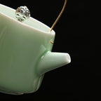 Elegant Green Glazed Tea Pot for Serene Moments