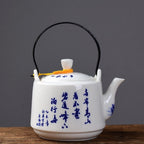 Artisan Kaolin Ceramic Teapot with Built-In Strainer
