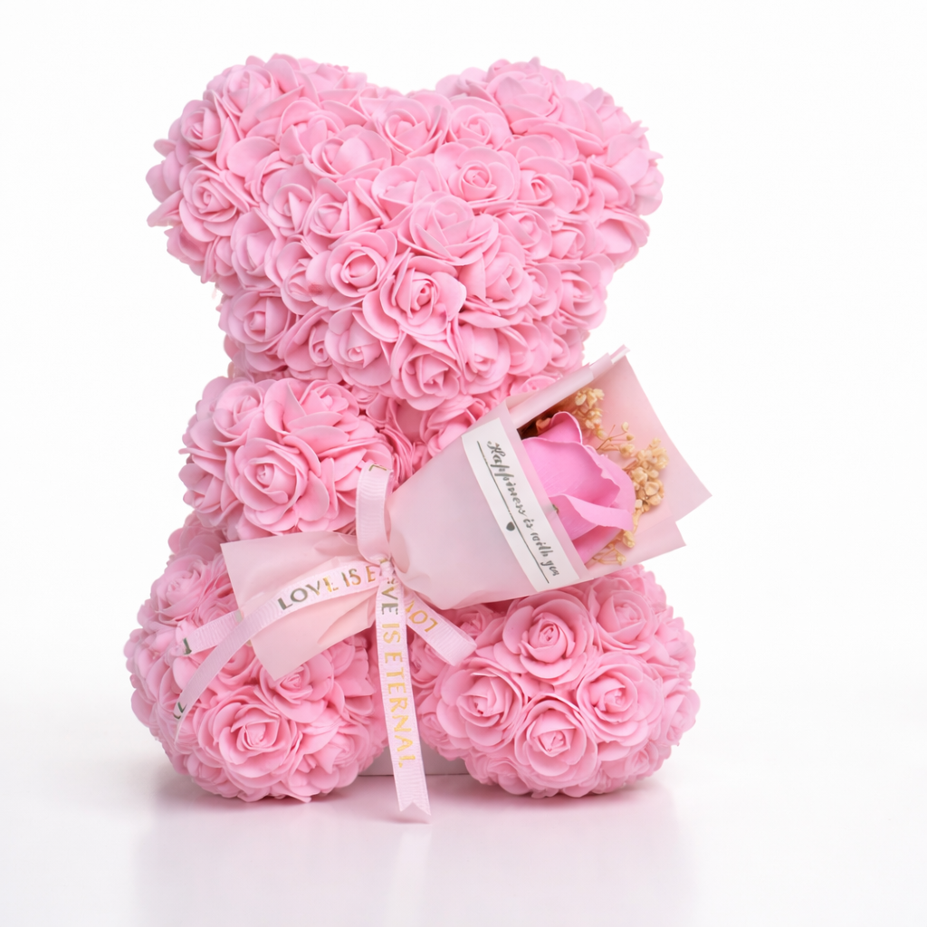 Artificial Flower Rose Bear for Table Decoration - Valentine's Gift