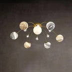 13-Light Colorful Semi-Flush Mount Ceiling Fixture for Playful Spaces