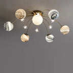 13-Light Colorful Semi-Flush Mount Ceiling Fixture for Playful Spaces