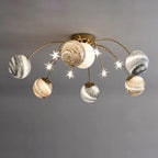 13-Light Colorful Semi-Flush Mount Ceiling Fixture for Playful Spaces