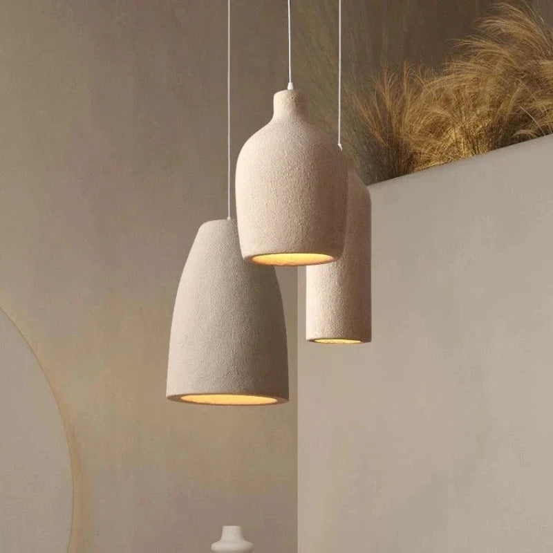 Handcrafted Warm LED Hanging Lights for Kitchen and Home - Terracotta Pendant