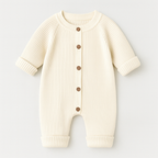 Footed Baby Romper in Ribbed Knit Design
