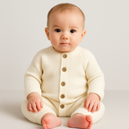 Footed Baby Romper in Ribbed Knit Design
