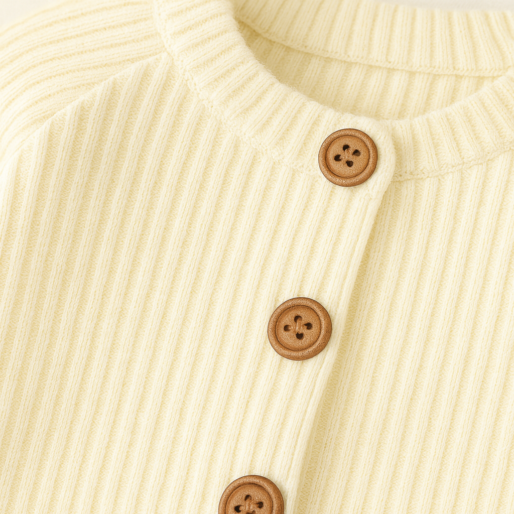 Footed Baby Romper in Ribbed Knit Design