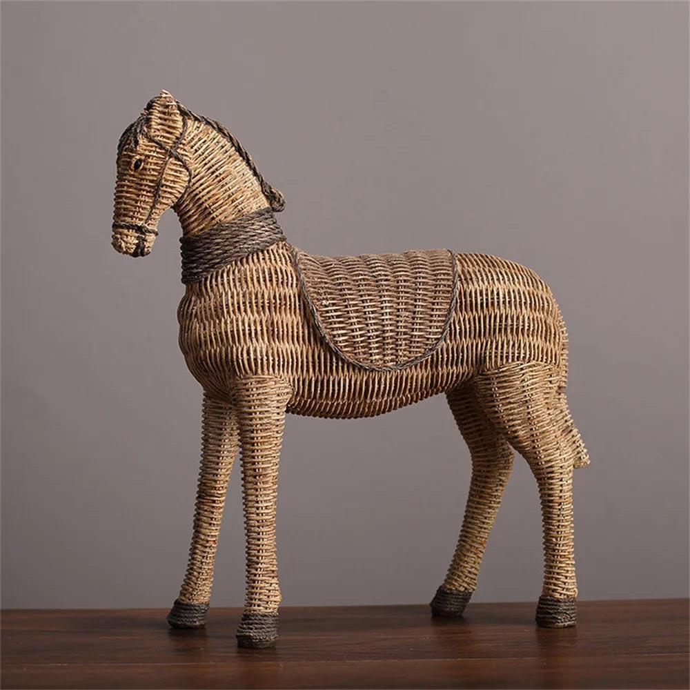 Artisan Woven Horse Figurine - Timeless Rustic Home Accent
