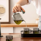 Sleek Glass Tea Infuser Set with Vertical Stand