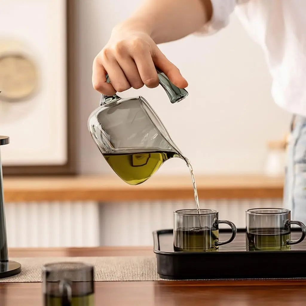 Sleek Glass Tea Infuser Set with Vertical Stand