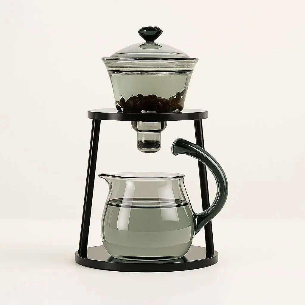 Sleek Glass Tea Infuser Set with Vertical Stand
