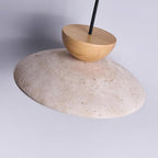 Dome-Shaped Pendant Light in Travertine Design