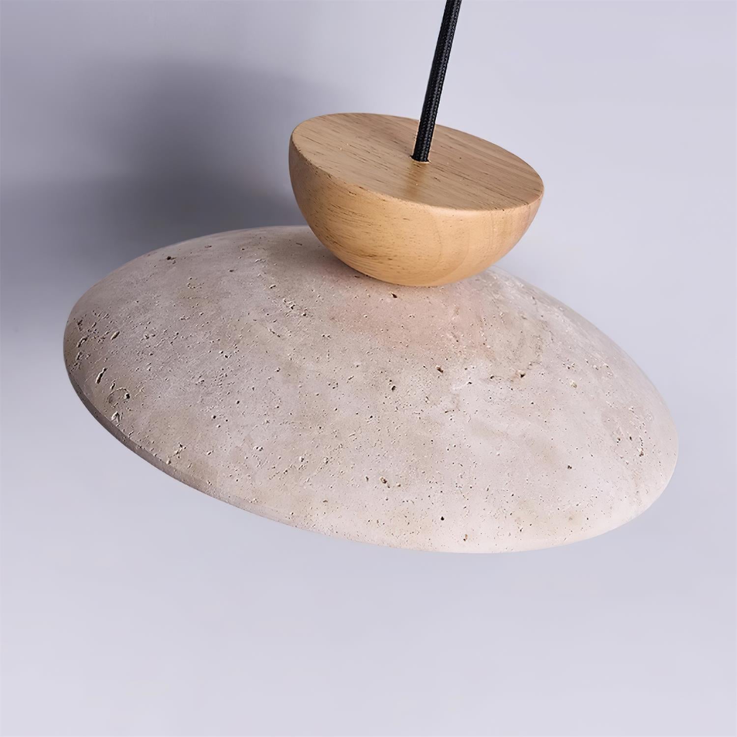 Dome-Shaped Pendant Light in Travertine Design