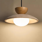 Dome-Shaped Pendant Light in Travertine Design