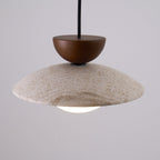 Dome-Shaped Pendant Light in Travertine Design